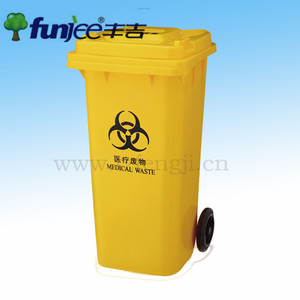 ถังขยะทางการแพทย์ Fengji ขนาด 120 ลิตร ทรงสี่เหลี่ยม ฝาเปิดแบบพลิก สำหรับใช้ภายในอาคาร สีเหลือง - Product Image 5
