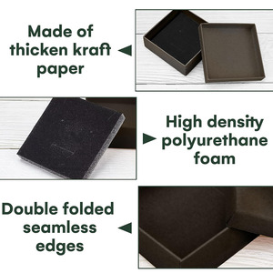 Dark Bronze nâu nhỏ hộp đồ trang sức các tông quà tặng có nắp đậy màu đen đệm lý tưởng bông tai vòng đeo tay dây chuyền bao bì hộp đính - Product Image 2