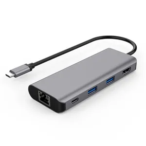 最新の機能的なUSBA3.1ハブUSB-AからHDMIDP1.4 AltモードType-CドッキングステーションUSB-AからギガビットRJ45