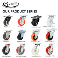 Roue pivotante à roulement à rouleaux en PVC de qualité moyenne, certifiée CE, personnalisable OEM, durable, pour chariot de plateforme, chariot de bureau et chariot d'hôpital