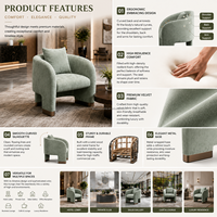 Chaise de salle à manger contemporaine et moderne de luxe, rembourrée, pour hôtel, restaurant, café, mobilier commercial, fauteuil avec dossier incurvé