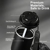 Gobelet isotherme promotionnel de 750 ml à double paroi, en acier inoxydable, anti-fuite, idéal pour les cadeaux d'entreprise