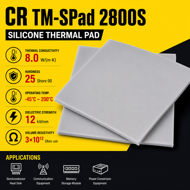 V0 Flame Retardant Gap Filler  -45~200°C Range Conductive Free Pad Soft Thermal Conductive Pad for Power Conversion Equipment