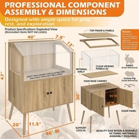 Cage à hamster personnalisée de style meuble avec armoire de rangement, habitat pour petits animaux en bois et panneaux acryliques, pour cochon d'Inde et hérisson jusqu'à 15 kg