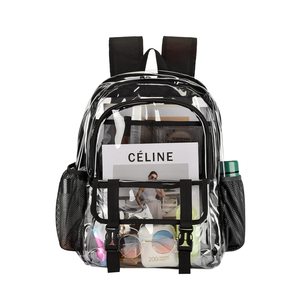 Clear Backpack, clear bag large clear backpack school bag clear pvc Stadium Approved Heavy Duty PVC Transparent bag