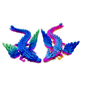 WANCAI OEM Figurine Wyvern en plastique imprimée en 3D, ailes multi-articulées mobiles, longue queue, effet cristal, jouet pour enfants, animaux - Product Image 1