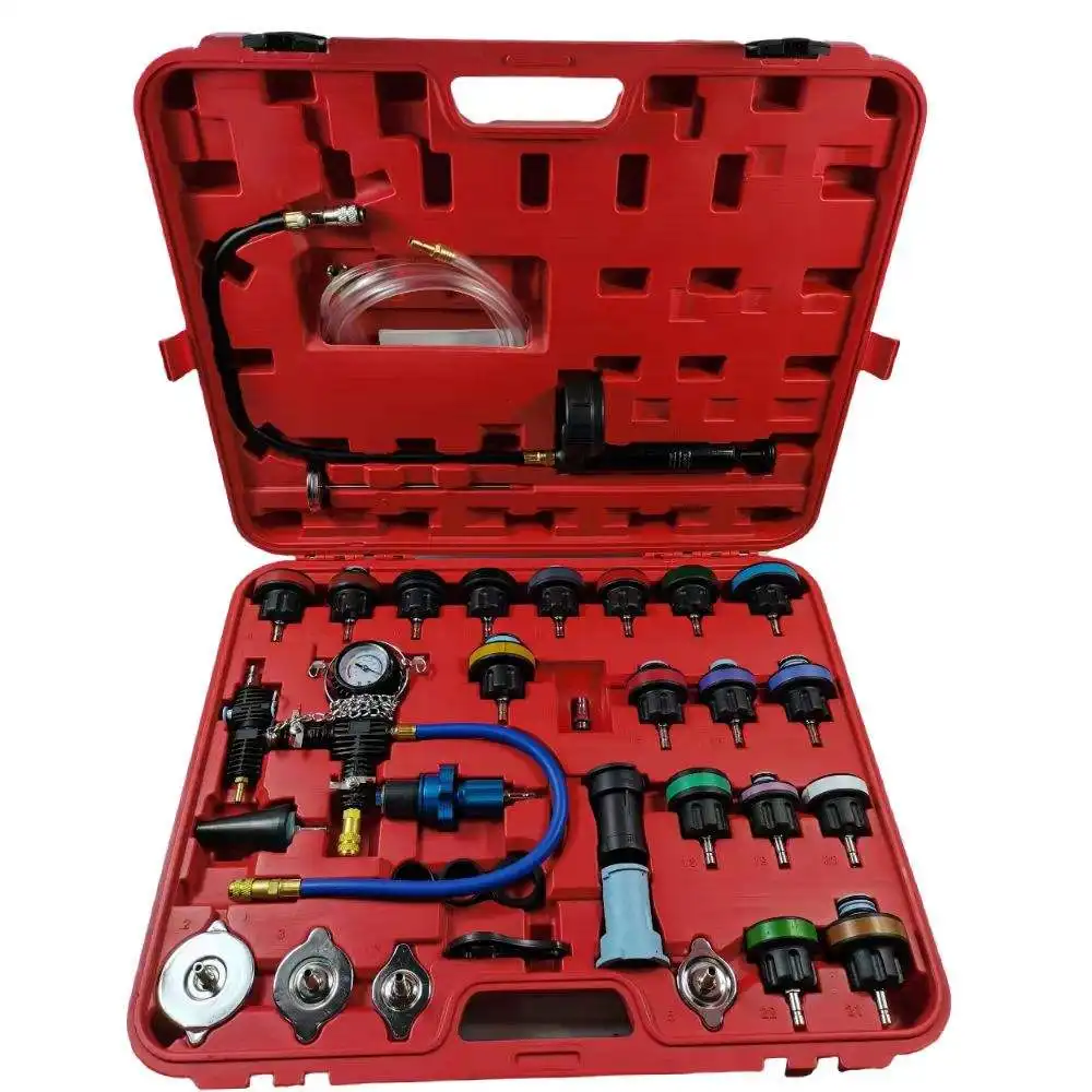 33PCS Radiator Pressure Tester Coolant Vacuum Refill Kit Universal Automotive Water Tank Leak Test Detector