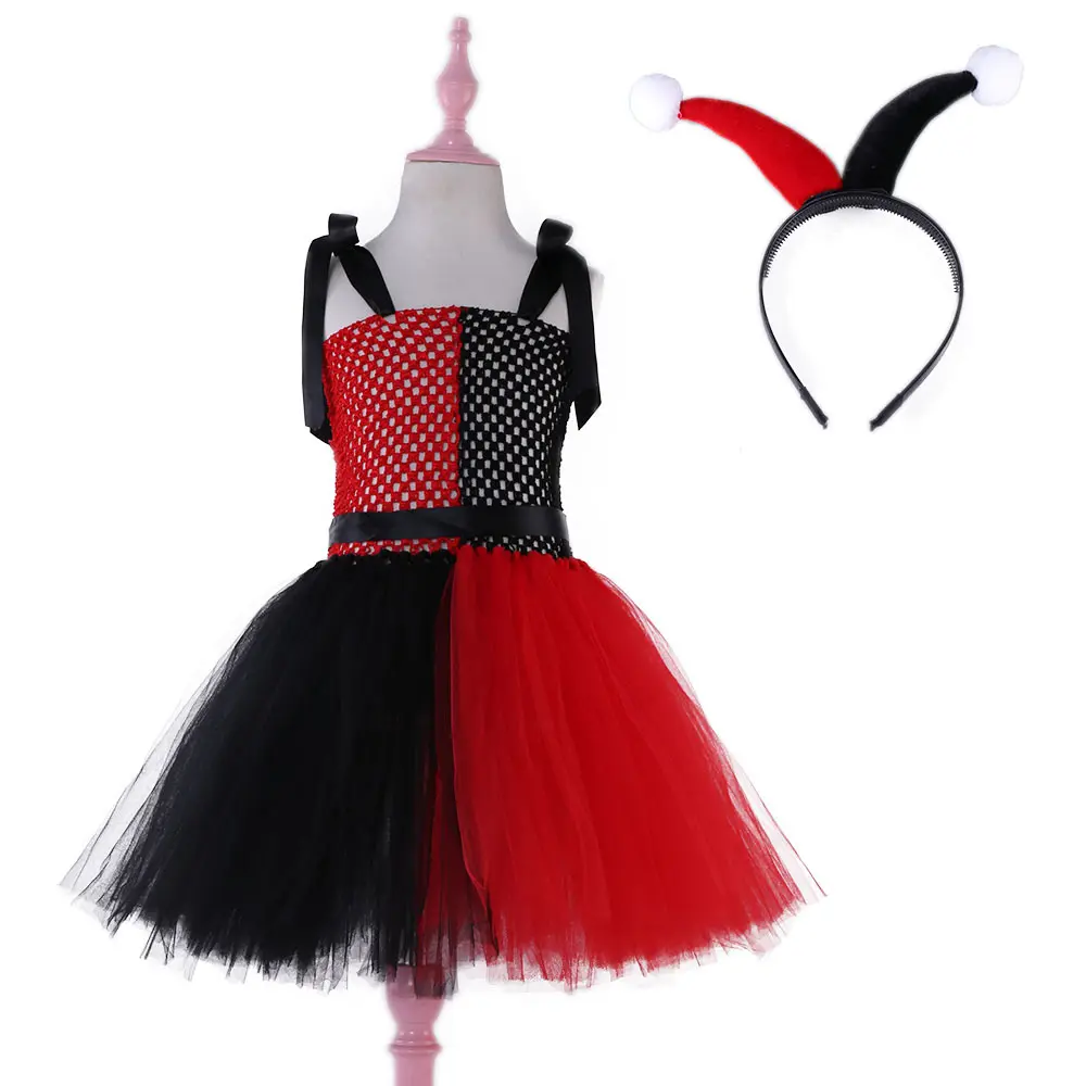 Disfraz de escuadrón suicida de Harley Quinn para niños, disfraz de Anime, Purim, fiesta de Halloween y Navidad, ropa de Cosplay