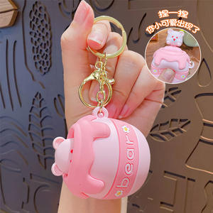 Nouveau dessin animé mignon cache-cache chat sac voiture accessoires gros pincement peut supporter le soulagement du Stress jouet porte-clés - Product Image 6