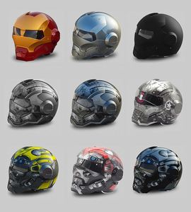 Casco de Motocicleta con Diseño Artístico de Iron Man y Transformers, Casco Integral de Seguridad, Casco Retro sin Visera - Product Image 3