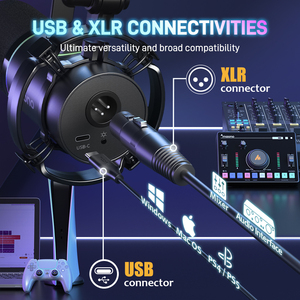 Đối với maono pd200x năng động microphone XLR/USB có dây chơi game ghi âm streaming Máy tính để bàn Kim loại mic TAP-to-Mute Gain Knob phần mềm - Product Image 5