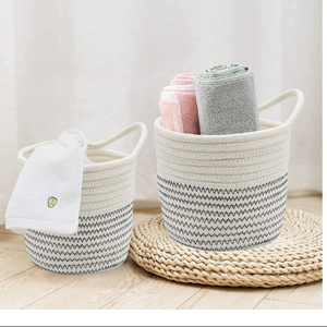 Cesta de Cuerda de Algodón para Almacenamiento, Cesta Tejida para Almacenar Almohadas, Juguetes y <span class=keywords><strong>Ropa</strong></span> de Bebé, Cesto para la <span class=keywords><strong>Ropa</strong></span> <span class=keywords><strong>Sucia</strong></span> - Product Image 2