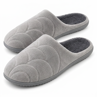 Pantoufles d'intérieur en microfibre gaufrée, doublées polaire, antidérapantes, pour l'hiver
