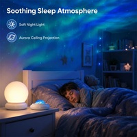 Proyector de Galaxia Aurora 2 en 1, Lámpara Nocturna con 16 Colores RGB, Recargable Tipo C, Control Remoto Táctil, para Decoración de Dormitorios Infantiles