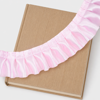 Bande de dentelle plissée en satin de 4 cm, directement de l'usine, accessoires DIY à prix réduit pour les tabliers de poupées, les vêtements pour animaux de compagnie et la décoration intérieure