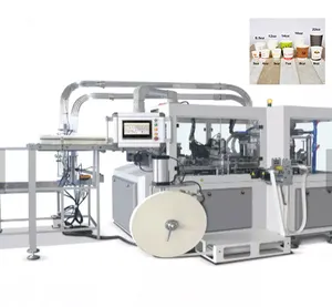 Piccola macchina per la formatura di bicchieri di carta ad alta velocità con servomotore completo da 150 pezzi con sistema di ispezione