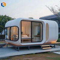 Maison cottage modulaire préfabriquée de luxe à structure en acier petite pièce étanche pour chambre, bureau ou parc