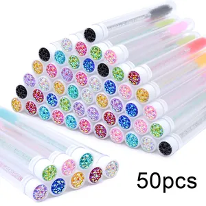 50 Tubes à Cils en Cristal Jetables, Applicateurs de Mascara, Peignes à Sourcils et Spoolies pour Outils de Maquillage - Product Image 1
