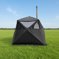 Tente de camping et sauna Warmfire, type étendu, une chambre, imperméable, toutes saisons, pour la pêche sur glace, en tissu Oxford triple couche, >3000mm