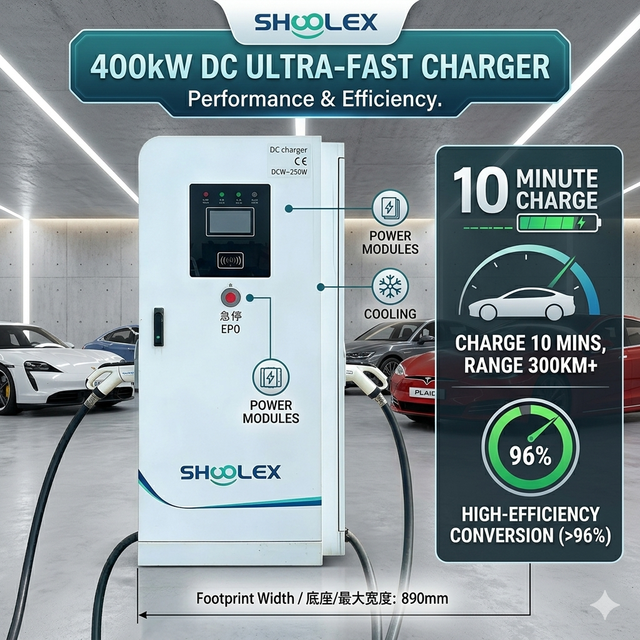 New SHUOLEX Heavy-Duty 400kW Dual Port DC Charging Station with 5m Cable & EPO Safety for Bus & Cargo EV Operations