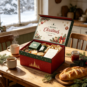 Boîte cadeau de Noël dorée pour bougies, idéale pour la cuisine, les bougies en étain vert, les pots dorés, le <span class=keywords><strong>pain</strong></span> et la confiture – Vente en gros - Product Image 1