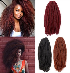 Afro Kinkys Số Lượng Lớn 18Inch 15 Màu Sắc Có Sẵn Marley Bện Tóc Afro Kinky Xoăn Tóc Giả Crochet Phần Mở Rộng Tóc Đảng Cosplay Tóc Giả - Product Image 5