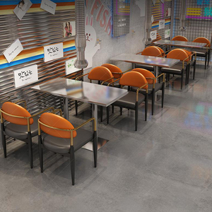 Xzy thép không gỉ phương Tây bánh pizza căng tin nhà hàng thẻ sofa hình chữ nhật/Tròn/vuông Bàn và ghế giá cả phải chăng Bộ đồ nội thất - Product Image 5