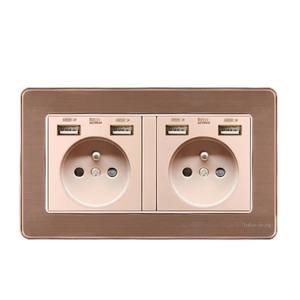 Enchufe francés de doble pared 16A con puerto USB, carga de teléfono, enchufe doméstico blanco, 86 * 146, compatible con las normas de la UE. - Product Image 3