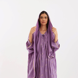 Ramadan Unique Design Embroidered Moon <strong>Star</strong> Purple Prayer Abaya Wholesale Dubai High Quality Prayer <strong>Dress</strong> With Attached Hijab - Product Image 3