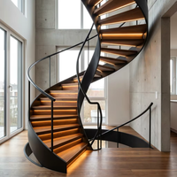 Escalier en colimaçon moderne en acier inoxydable pour décoration intérieure de maison, design personnalisable, produit d'escalier