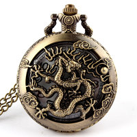 Collar con Colgante Calado del Zodiaco Chino Retro Antiguo, Reloj de Bolsillo para Hombre, Reloj de Bolsillo para Niño, Regalos, Regalo de Año Nuevo para Perros