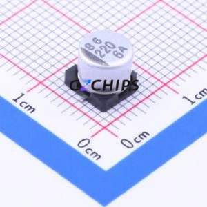 ตัวเก็บประจุแบบอิเล็กโทรไลต์อะลูมิเนียม SMD รุ่น 6CE220AX, ขนาด D6.3xL6 มม. 220uF 20% 6.3V 6.3 มม. - Product Image 1