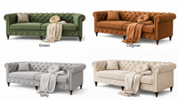 Canapé en velours vintage de style américain, tissu rustique, vert mousse haut de gamme, style français, luxe léger, pour salon, solide