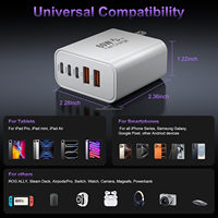 Bloc de chargeur USB C 60W Cubes de charge de téléphone USBC Adaptateur de prise d'alimentation de type C Chargeur rapide multiport pour iPhone 17/16/15/14/13/12