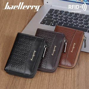 Baellerry Men's Short <b>Wallet</b> Black <b>RFID</b> Protection Zipper <b>Wallet</b> Everyday Use - Product Image 2