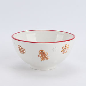 Service à thé de Noël pour une personne, théière et tasse en céramique en forme d'homme en pain d'épices, cadeau de Noël festif rouge et blanc pour femmes - Product Image 2