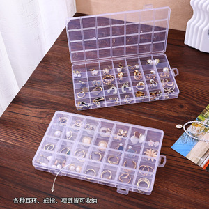 Jewelry Storage Box 28 Compartments Transparent Plastic Earring Ring Organizer For Daily Use - Product Image 3