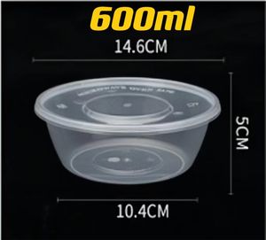 Contenedor redondo de plástico para alimentos de PP, contenedor de plástico para almacenamiento de alimentos, contenedor de plástico para alimentos para microondas - Product Image 3
