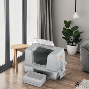 OEM Extra Breiter Rechteckiger Edelstahl-Katzenstreuschaufel mit 20L Klappdeckel, Geruchskontrolle, Umweltfreundlich, Einfach zu Bedienen - Product Image 5