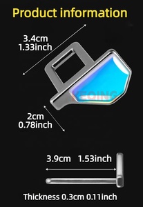 Cancelador de Alarma para Asiento de Coche, Silenciador de Cinturón de Seguridad, Hebilla de Metal Luminosa Universal con Clip para Cinturón de Seguridad de Coche - Product Image 5