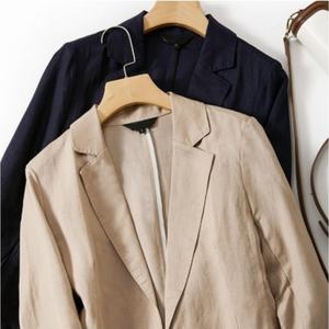Blazer de Lino para Mujer, Mangas 3/4, Chaqueta de Lino, Colección de Ropa Exterior Informal de Cáñamo y Algodón para Primavera/Verano - Product Image 3