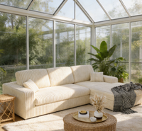 Ensemble de canapés modulaires modernes pour salon, canapé sectionnel en velours côtelé compressé pour la vente en gros