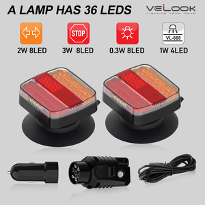 Luz Trasera LED Magnética Inalámbrica para Remolque, 5 Funciones, Aprobada por ECE, Luz Trasera Inalámbrica para Remolque, Luz de Remolque con Bluetooth - Product Image 2