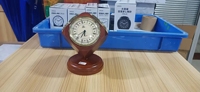 Hadiah Promosi Bisnis jam Alarm meja kayu 3 dalam 1 langkah gerakan Barometer higrometer