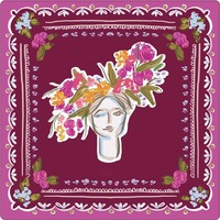 Tapis de mahjong série M175 à motif floral pour femme, antidérapant avec dos en caoutchouc et bords surpiqués, pour tables de mahjong