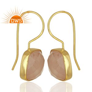 Lot de boucles d'oreilles crochet en argent et or, 925, vente en gros de bijoux en forme de coussin, pierres précieuses - Product Image 2