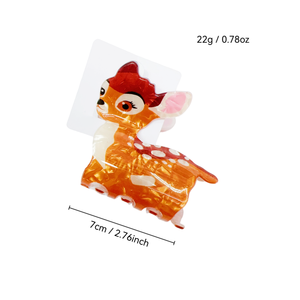 Pinces à cheveux grandes tailles en acrylique, motif animal créatif, forme personnalisée, pour filles, thème cerf, collection 2026 - Product Image 3