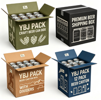 Boîtes en carton personnalisées pour 8/12 bouteilles, boîtes de transport pour bière, emballage pour restaurant, boîte à boissons avec séparateurs