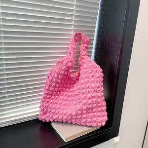 Bolso de Hombro de Lona para Mujer, Moda 2024, con Cadenas, Color Sólido, Bolso de Mano para Mujer, Bolso Bandolera de una Sola Correa, Verano/Invierno - Product Image 2