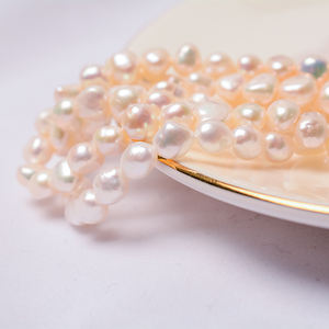 Haiyang Mutiara naturale di acqua dolce alla rinfusa perle barocche bianche aria Tawar filo di perle - Product Image 3